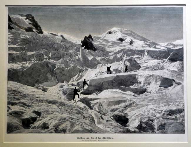 Ausstieg zum gipfel Montblanc
